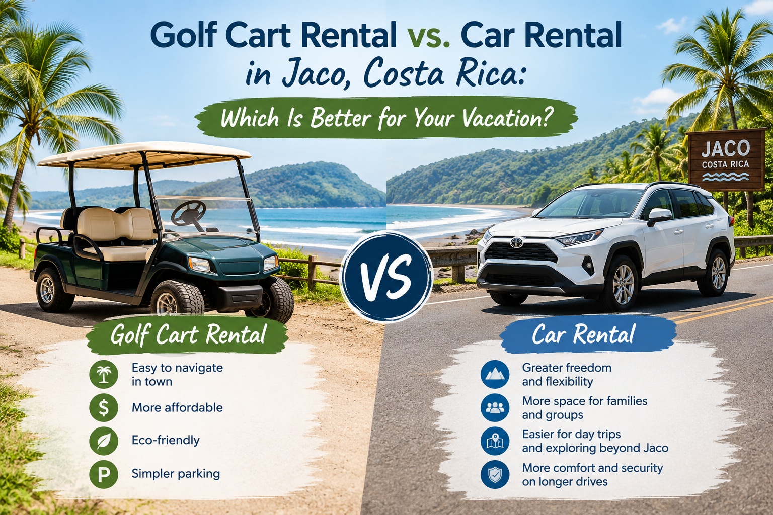 Golf Cart Rental vs. Car Rental in Jaco